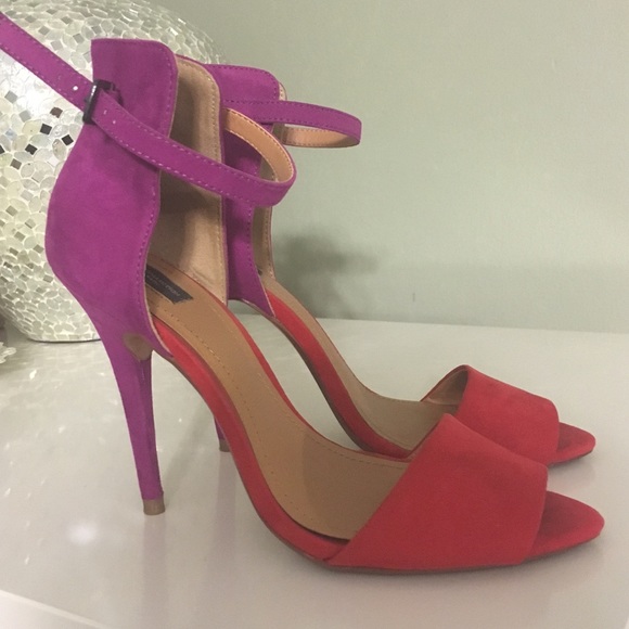 Zara Shoes - ❌SOLD❌ Zara basic red purple suede heel 38 7.5