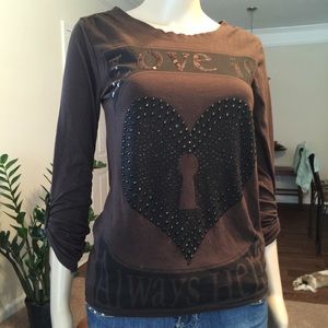 3/4 length beaded/sequined t shirt