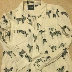 Anthropologie NWOT Zebra Shirt