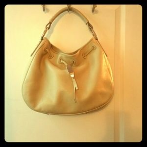 TOD'S  Ivory leather large size Hobo bag.