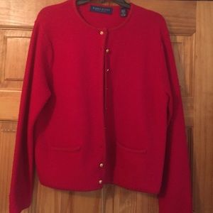 100% Pure Wool Red Sweater, Medium