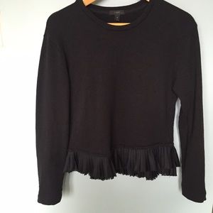 J. Crew Black Sweatshirt Ruffle