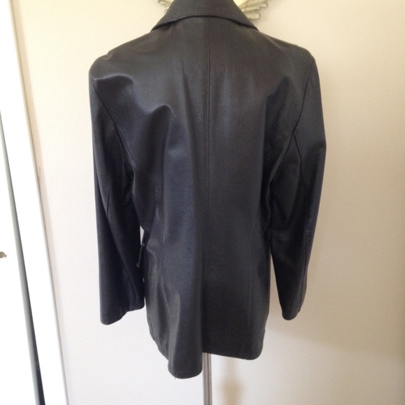 Leather Biker Jacket Coat Florence Italy Large L - Picture 3 of 4