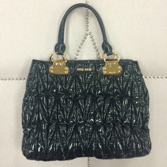 Miu Miu Handbags - FINAL PRICE! Miu Miu Black Patent Leather Tote