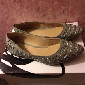 Grey/Silver studded flats