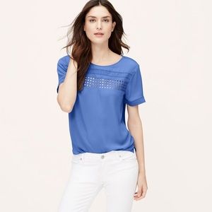 LOFT Geo Eyelet Tee (NWOT)
