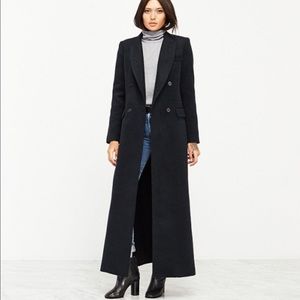 NWOT Reformation blue black wool maxi coat small