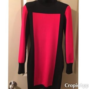 HM Balmain collection black &a red dress