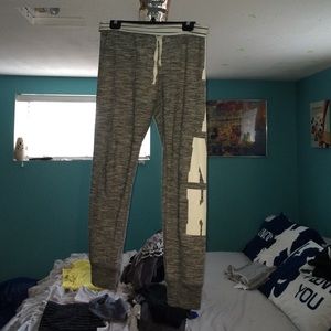 Heathered grey VS PINK fitted joggers