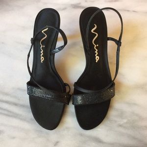 Black Nina party shoes 7-1/2 M