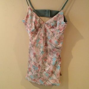 Pink, blue, green, white strappy tank