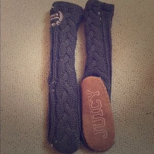 Juicy Couture Knitted Knee-High Slipper Socks