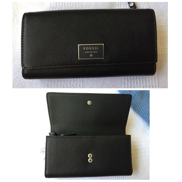 NWT Fossil Dawson Flip Clutch in Black