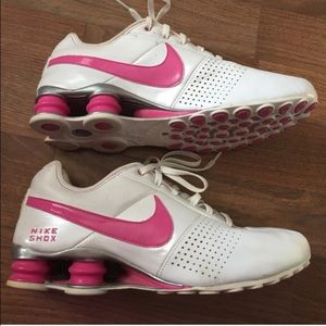 White and Pink Nike Shox