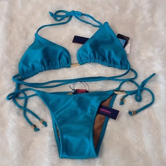 Teal tie side Bikini