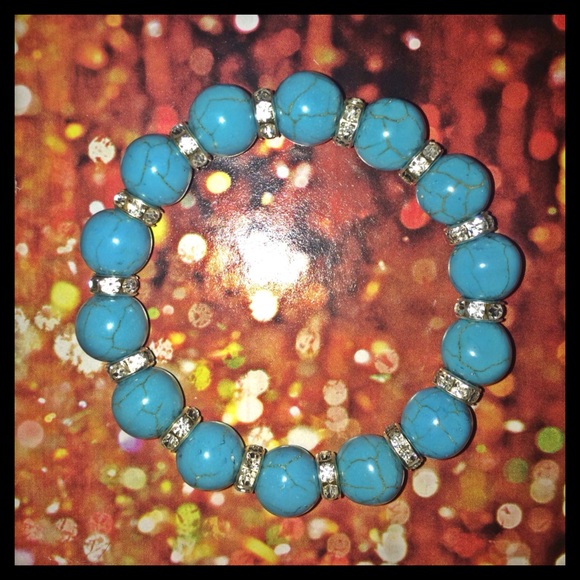 Turquoise & Silver Bead Bracelet
