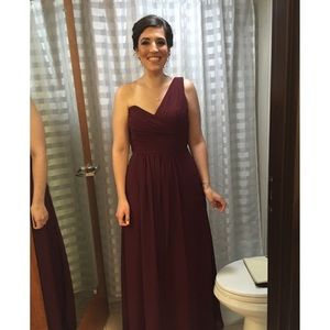 Wine colored chiffon long dress