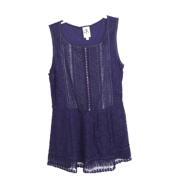 Anthropologie peplum lace top in beautiful blue