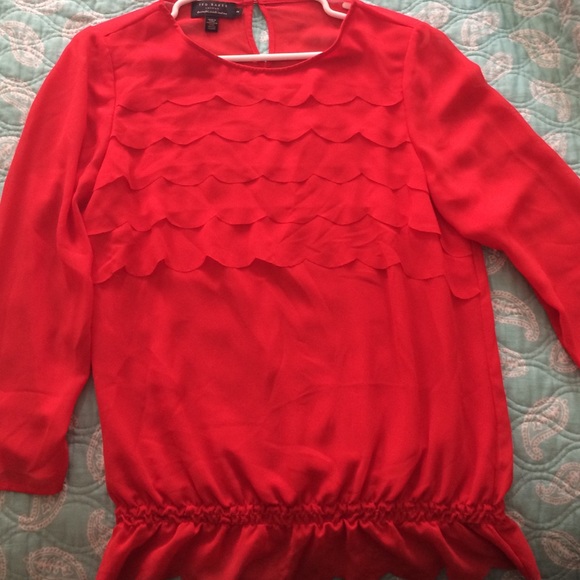Red Ted Baker London top. Sz 2 Worn once