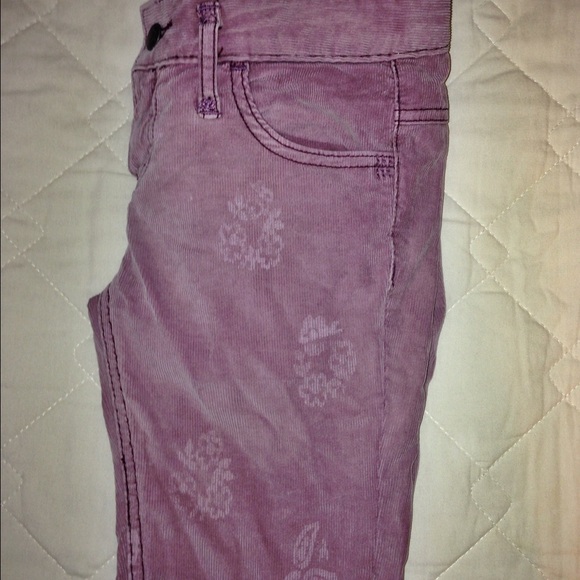 Free People Corduroys. Rose with flower detail.