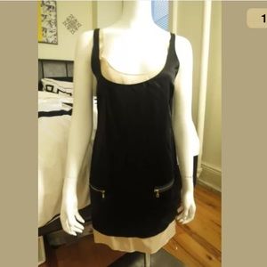 Jay Godfrey Black & gold silk shift dress sz 4