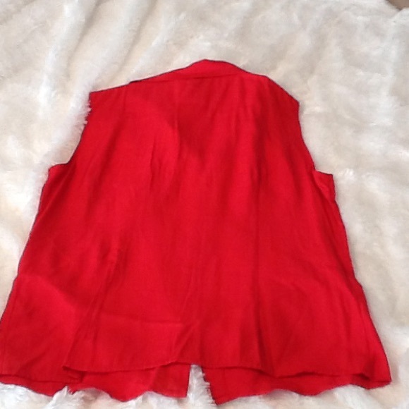 Red Sleeveless Button down - Picture 3 of 3
