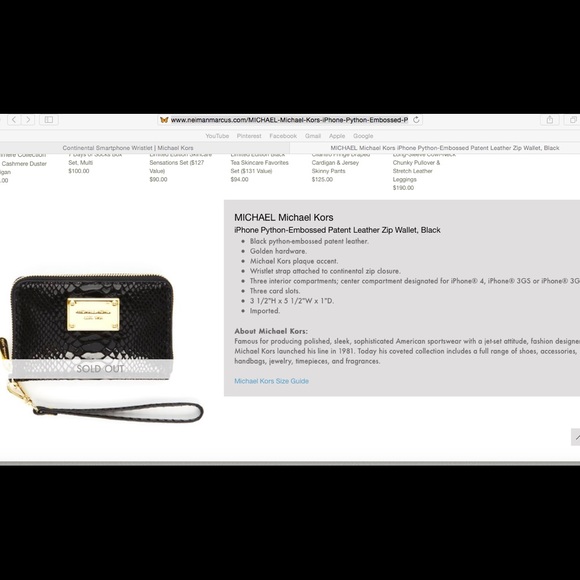 Michael Kors Python-Embossed zip wallet - Picture 2 of 5