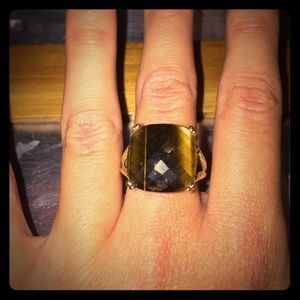 Tigers eye gold ring
