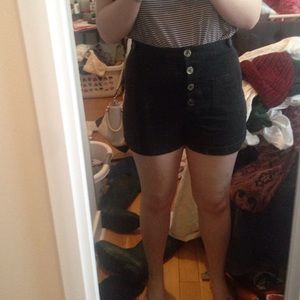 High waisted black shorts