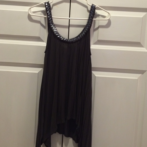 Grey, sequin tank