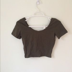 Dark Green Crop Top