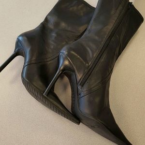 Diba Black Leather 3" Stiletto Heels