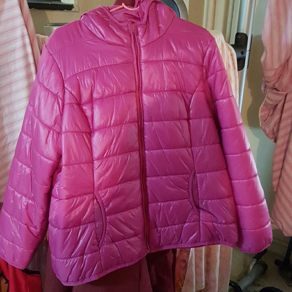 Pink bubble jacket.