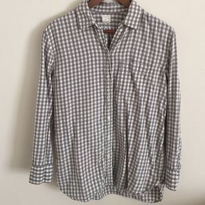 J. Crew Gingham boyfriend button-up shirt