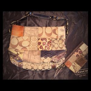 Like new coach purse and wristlet.