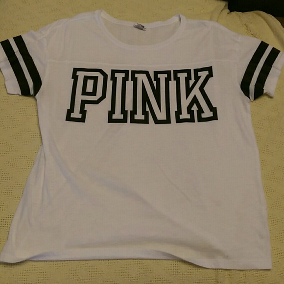 Pink varsity tee