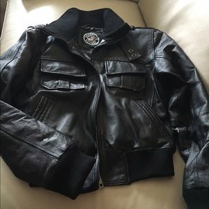 Black leather jacket