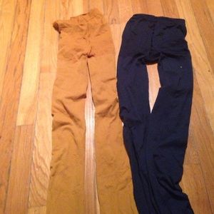 Mustard and navy footed tights