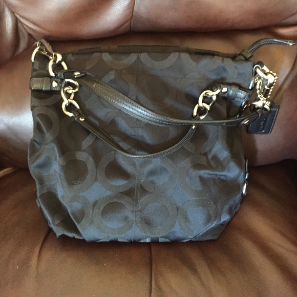 Coach signature sateen Brooke hobo handbag