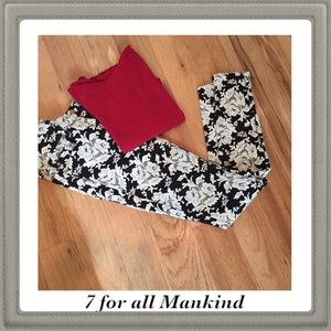 7 for all Mankind rose patterned pants.
