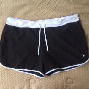 Black and white workout shorts