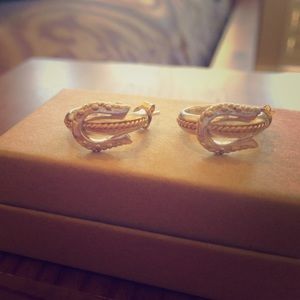 Sterling silver horseshoe loop earrings