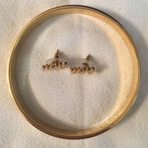 katespade "mrs" earrings w/ "bride idiom bracelet"