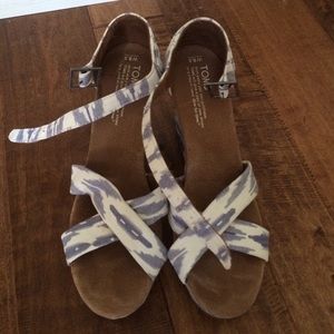 Blue Ikat Wedge TOMS
