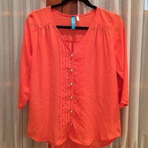 Orange Sheer Blouse