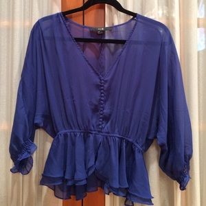 Sheer Blouse with Peplum Bottom