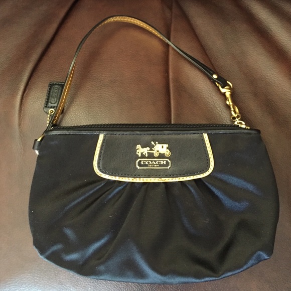 Coach black wristlet