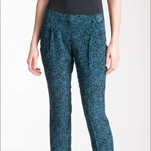 Theory Silk Blue and Black Pants