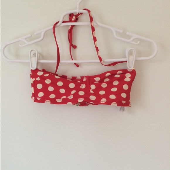 Retro Polka Dot Bandeau Bikini Top - Picture 1 of 1