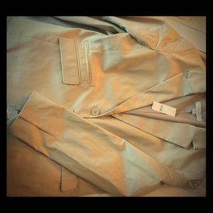 Khaki color stretch cotton blazer